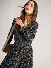 White Stuff Edie Metallic Dress Black MLT