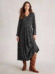 White Stuff Edie Metallic Dress Black MLT