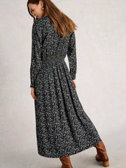 White Stuff Edie Metallic Dress Black MLT