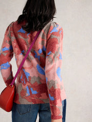 White Stuff Jodie Printed Jumper Red Print