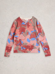 White Stuff Jodie Printed Jumper Red Print