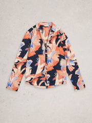 White Stuff Annie Print Sparkle Shirt Navy Print