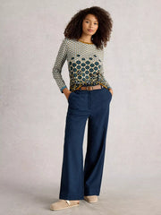 White Stuff Clara Long Sleeve Tee Chart Print