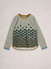 White Stuff Clara Long Sleeve Tee Chart Print