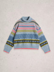 White Stuff Felicity Fairisle Jumper Blue MLT