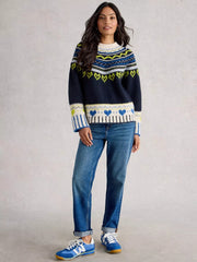White Stuff Harriet Fairisle Jumper Navy Multi
