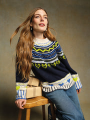 White Stuff Harriet Fairisle Jumper Navy Multi