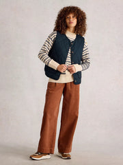 White Stuff Emily Quilted Gilet Dark Navy