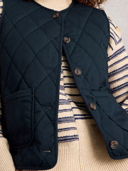 White Stuff Emily Quilted Gilet Dark Navy