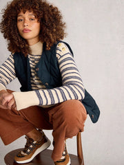 White Stuff Emily Quilted Gilet Dark Navy