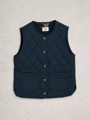 White Stuff Emily Quilted Gilet Dark Navy