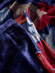 White Stuff Hope Bias Cut Velvet Skirt Navy Multi