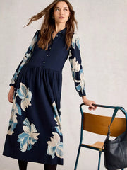 White Stuff Claire Shirt Dress Navy Print