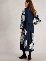 White Stuff Claire Shirt Dress Navy Print