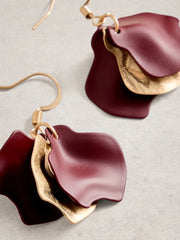 White Stuff Chloe Petal Earrings Plum MLT