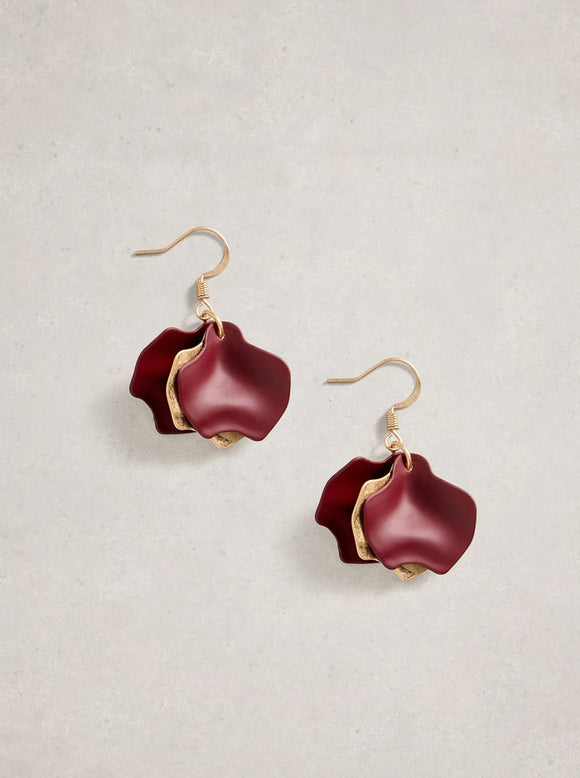 White Stuff Chloe Petal Earrings Plum MLT
