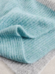 White Stuff Colourblock Knit Scarf Blue MLT