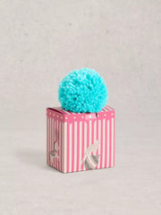 White Stuff Pom Beanie In A Box Mid Blue