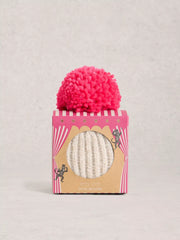 White Stuff Pom Beanie In A Box Mid Pink