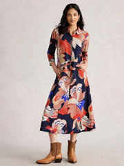 White Stuff Rua Jersey Shirt Dress Red MLT