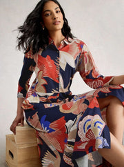 White Stuff Rua Jersey Shirt Dress Red MLT