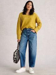 White Stuff Aubrey Barrel Leg Jean Mid Denim
