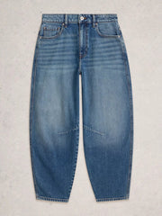 White Stuff Aubrey Barrel Leg Jean Mid Denim