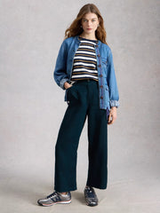 White Stuff Tia Linen Wide Leg Crop Trouser Dark Navy