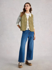 White Stuff Ayra Quilted Gilet Green MLT