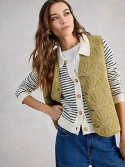 White Stuff Ayra Quilted Gilet Green MLT