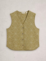 White Stuff Ayra Quilted Gilet Green MLT