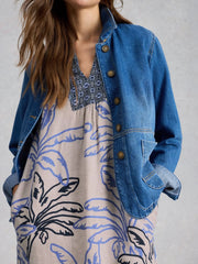 White Stuff Ash Linen Dress Ivory MLT