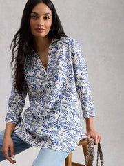 White Stuff Bianca Linen Tunic Ivory Print