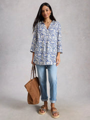 White Stuff Bianca Linen Tunic Ivory Print