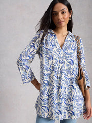White Stuff Bianca Linen Tunic Ivory Print