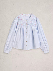 White Stuff Sammy Smock Top Blue MLT