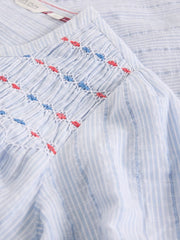 White Stuff Sammy Smock Top Blue MLT