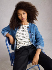 White Stuff Demi Dolman Top Ivory Print