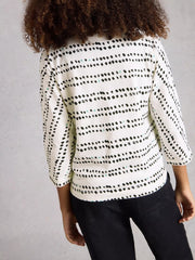 White Stuff Demi Dolman Top Ivory Print