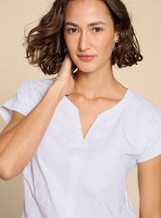 White Stuff Nelly Embroidered Tee Bril White