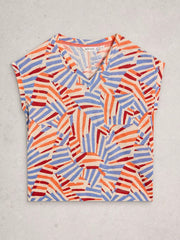 White Stuff Iris Linen Tee Nat MLT