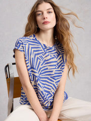 White Stuff Rowan Linen Tee Blue Print
