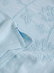 White Stuff Gina Embroidered Tee Mid Blue