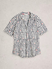 White Stuff Annie Jersey Shirt Ivory Print