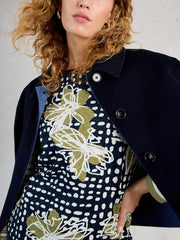 White Stuff Clara LS Tee Green Print