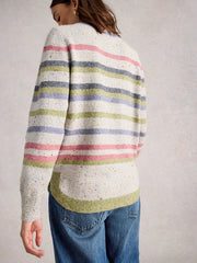 White Stuff Talia NEP Stripe Jumper Grey MLT