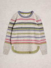 White Stuff Talia NEP Stripe Jumper Grey MLT