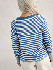 White Stuff Lulu Stripe Cardi Blue MLT