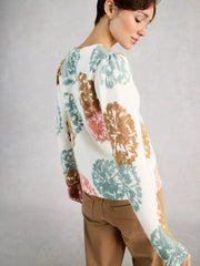 White Stuff Jodie Print Jumper Ivory Print