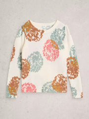 White Stuff Jodie Print Jumper Ivory Print